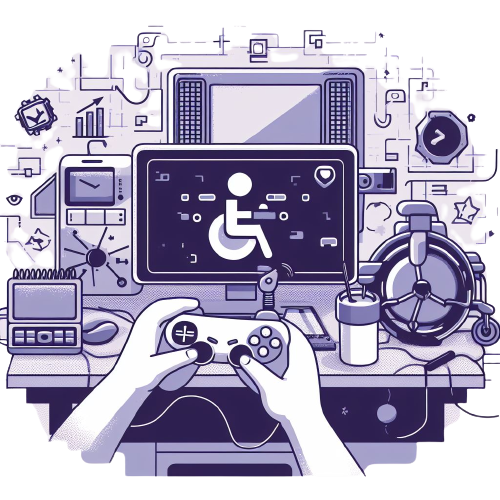 illustration of video game and disability